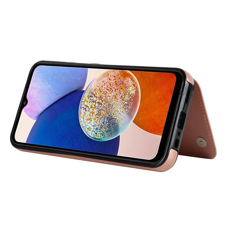 For Samsung Galaxy A14 5G Leather+TPU Case Kickstand Imprinted Mandala Flower Phone Shell
