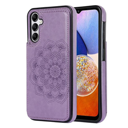 For Samsung Galaxy A14 5G Leather+TPU Case Kickstand Imprinted Mandala Flower Phone Shell