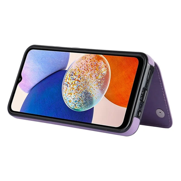 For Samsung Galaxy A14 5G Leather+TPU Case Kickstand Imprinted Mandala Flower Phone Shell