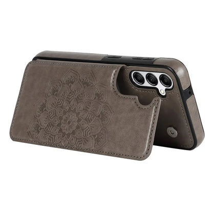 For Samsung Galaxy A14 5G Leather+TPU Case Kickstand Imprinted Mandala Flower Phone Shell