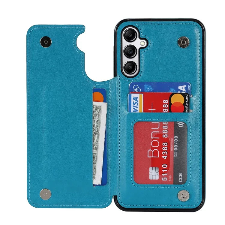 For Samsung Galaxy A15 5G Magnetic Phone Case Imprinted Mandala Flower Card Slots Cover