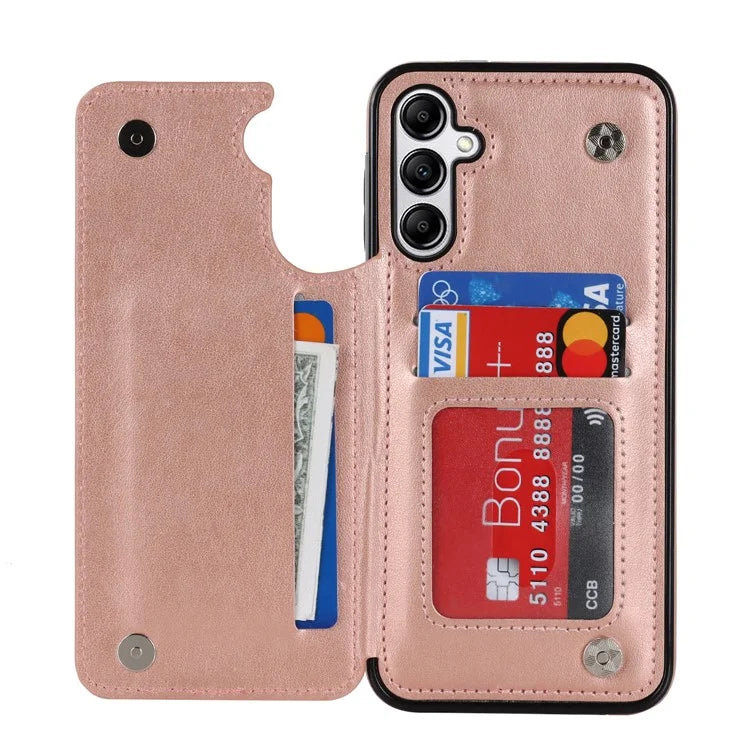 For Samsung Galaxy A15 5G Magnetic Phone Case Imprinted Mandala Flower Card Slots Cover