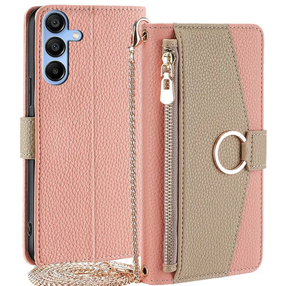 For Samsung Galaxy A15 4G / A15 5G Crossbody Case Leather Wallet Zipper Pocket Smart Phone Cover