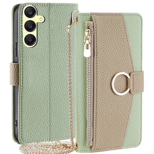 For Samsung Galaxy A25 5G (Global) (161.0 x 76.5 x 8.3mm) Magnetic Phone Case Zipper Pocket Leather Protective Cover