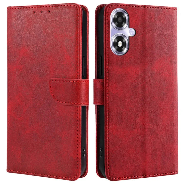 For Oppo A2x 5G / A2m 5G Leather Case Calf Texture Phone Wallet Cover