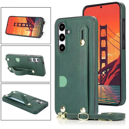 For Samsung Galaxy S24 Case Card Slot PU Leather+TPU Scratch-resistant Phone Shell