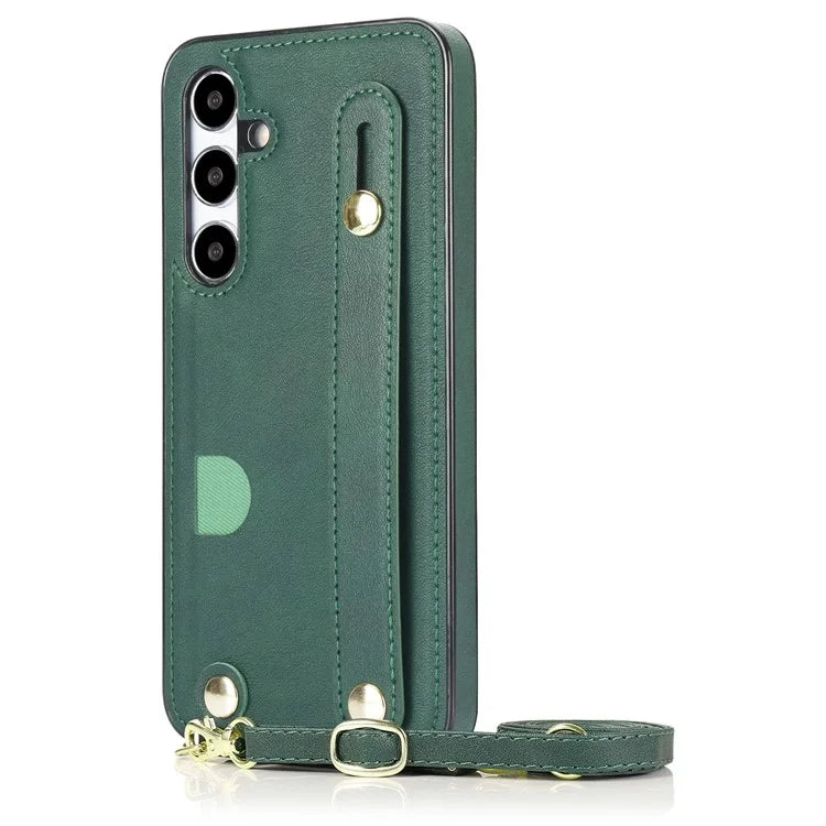 For Samsung Galaxy S24 Case Card Slot PU Leather+TPU Scratch-resistant Phone Shell