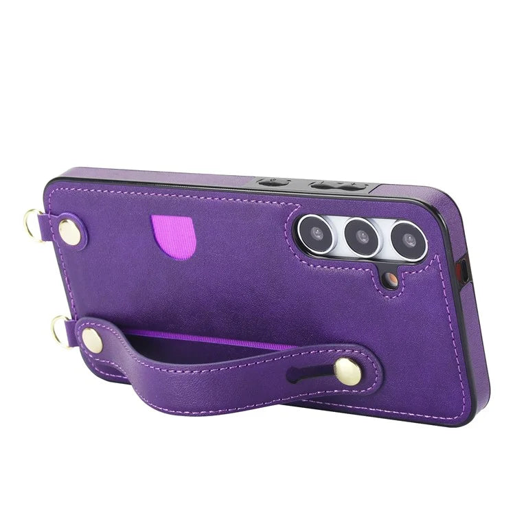 For Samsung Galaxy S24 Case Card Slot PU Leather+TPU Scratch-resistant Phone Shell