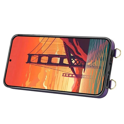 For Samsung Galaxy S24 Case Card Slot PU Leather+TPU Scratch-resistant Phone Shell