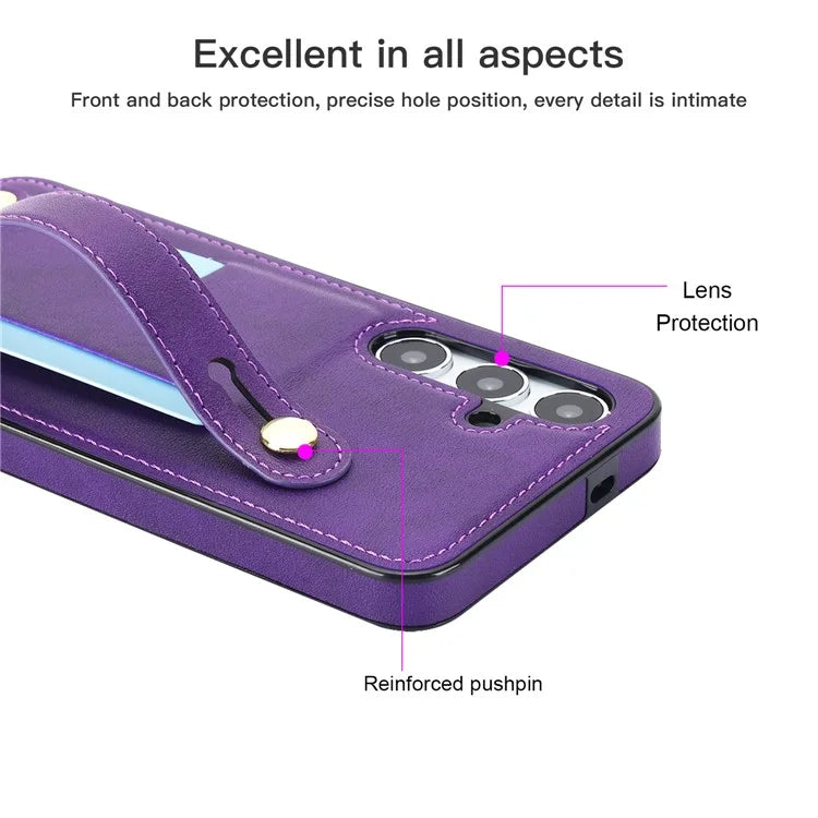 For Samsung Galaxy S24 Case Card Slot PU Leather+TPU Scratch-resistant Phone Shell