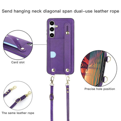For Samsung Galaxy S24 Case Card Slot PU Leather+TPU Scratch-resistant Phone Shell