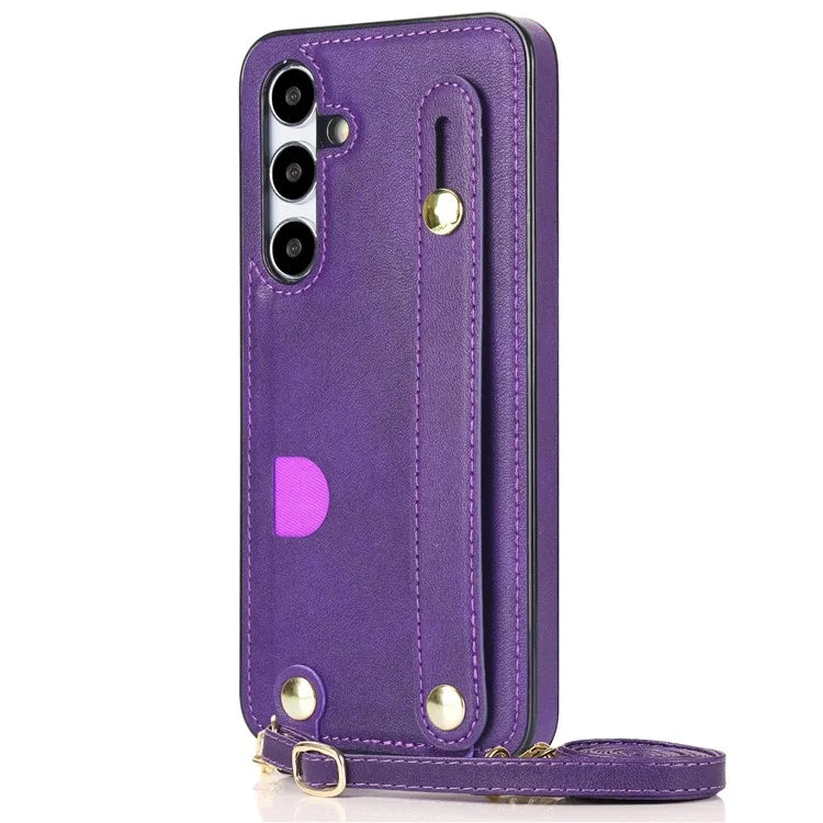 For Samsung Galaxy S24 Case Card Slot PU Leather+TPU Scratch-resistant Phone Shell