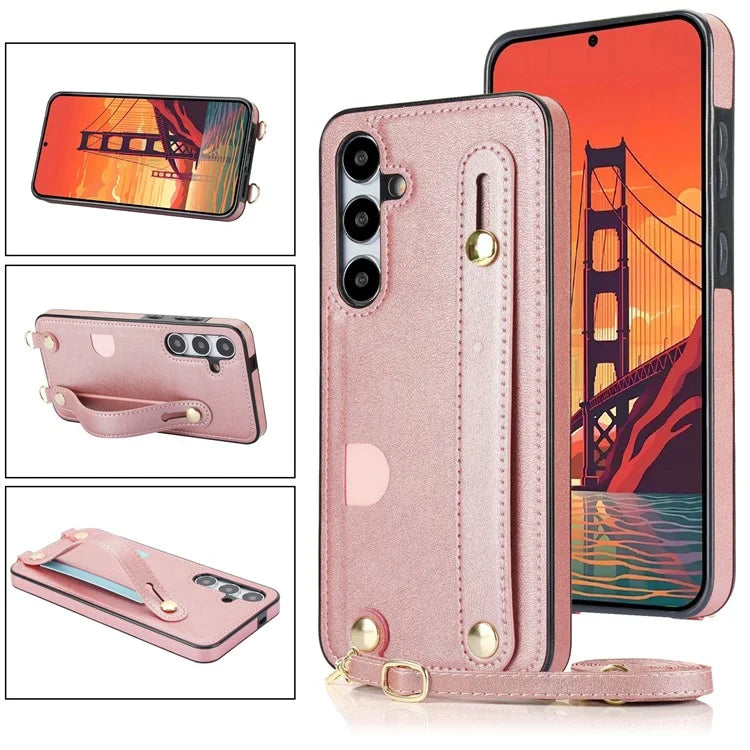 For Samsung Galaxy S24 Case Card Slot PU Leather+TPU Scratch-resistant Phone Shell