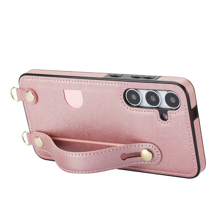For Samsung Galaxy S24 Case Card Slot PU Leather+TPU Scratch-resistant Phone Shell
