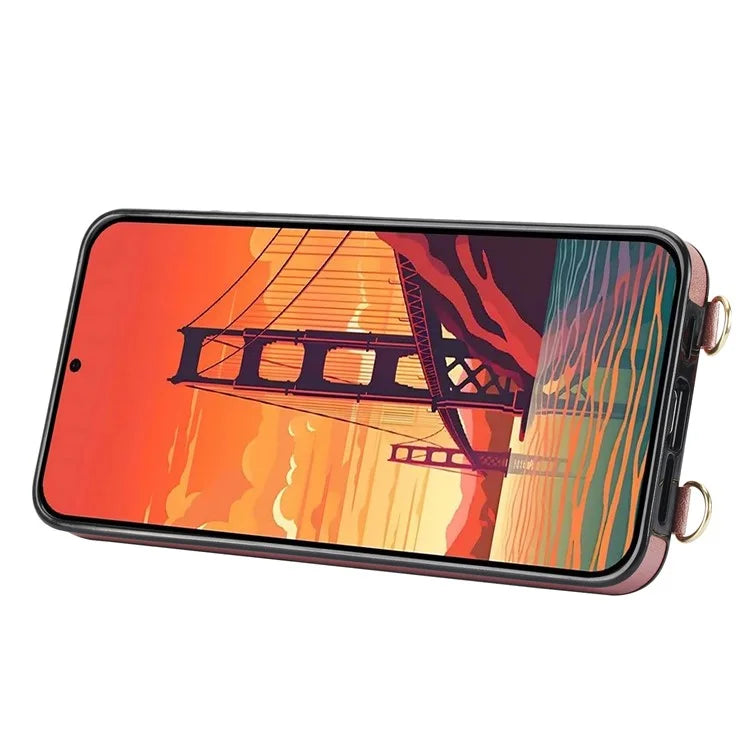 For Samsung Galaxy S24 Case Card Slot PU Leather+TPU Scratch-resistant Phone Shell