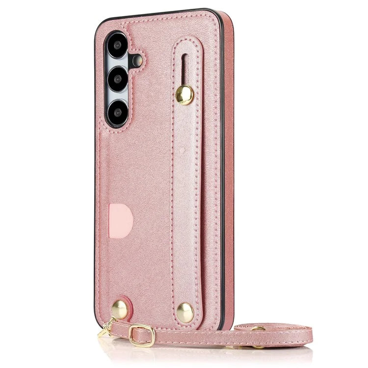 For Samsung Galaxy S24 Case Card Slot PU Leather+TPU Scratch-resistant Phone Shell