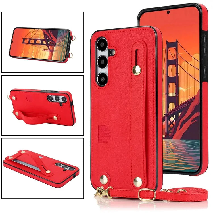 For Samsung Galaxy S24 Case Card Slot PU Leather+TPU Scratch-resistant Phone Shell