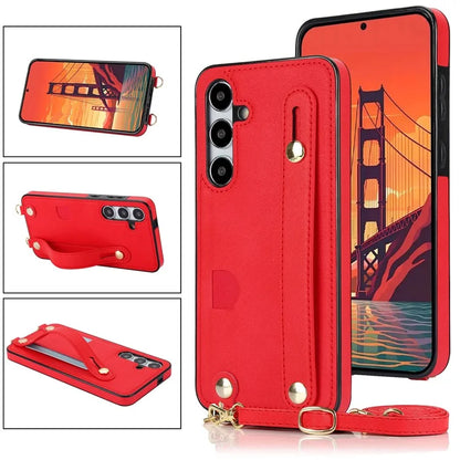 For Samsung Galaxy S24 Case Card Slot PU Leather+TPU Scratch-resistant Phone Shell