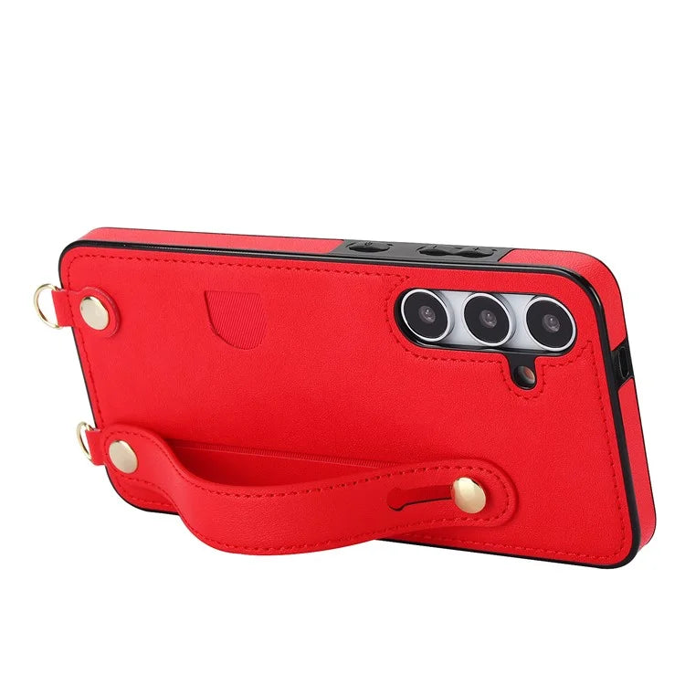 For Samsung Galaxy S24 Case Card Slot PU Leather+TPU Scratch-resistant Phone Shell