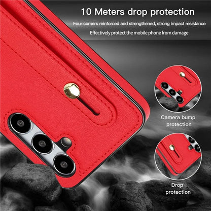 For Samsung Galaxy S24 Case Card Slot PU Leather+TPU Scratch-resistant Phone Shell