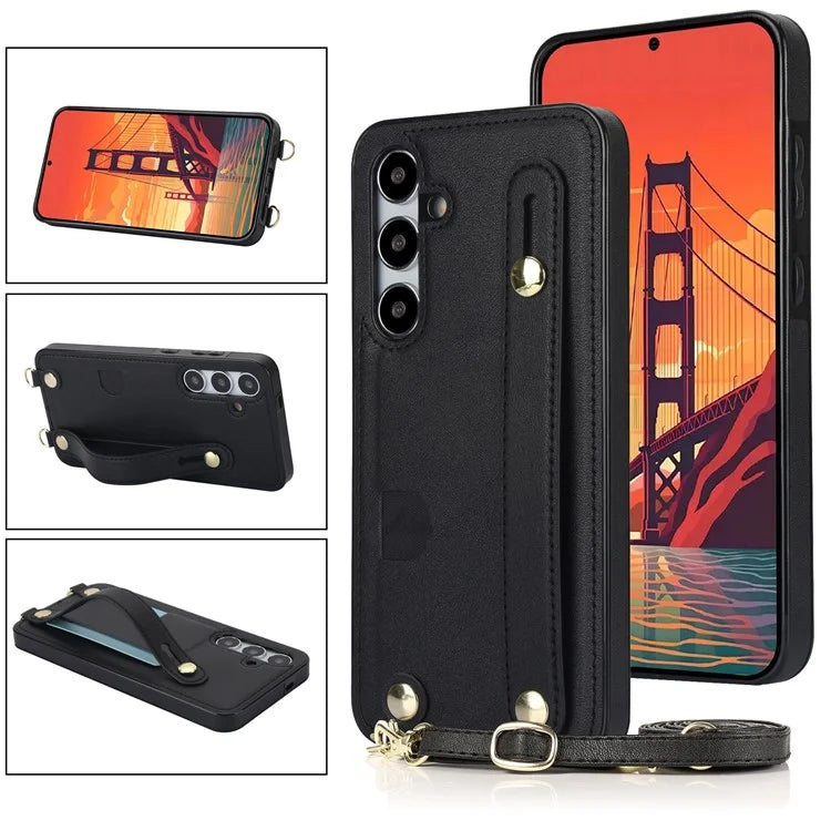 For Samsung Galaxy S24 Case Card Slot PU Leather+TPU Scratch-resistant Phone Shell