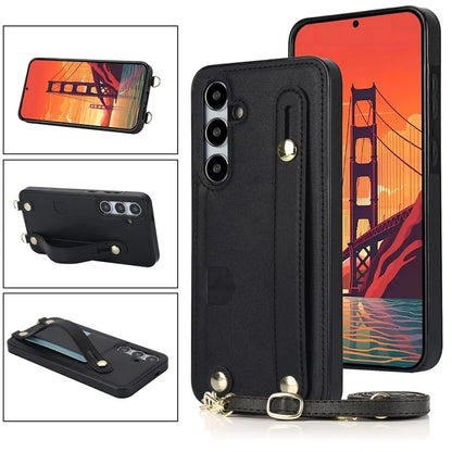 For Samsung Galaxy S24 Case Card Slot PU Leather+TPU Scratch-resistant Phone Shell