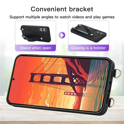 For Samsung Galaxy S24 Case Card Slot PU Leather+TPU Scratch-resistant Phone Shell