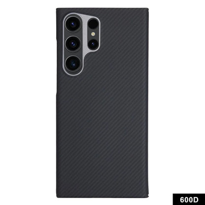 For Samsung Galaxy S23 Ultra Aramid Fiber Case 600D Fine Texture Large Cutout Phone Cover Compatible with MagSafe
