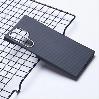 For Samsung Galaxy S23 Ultra Aramid Fiber Case 600D Fine Texture Large Cutout Phone Cover Compatible with MagSafe