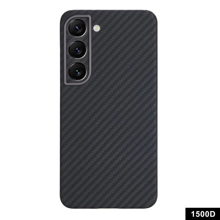 For Samsung Galaxy S22+ 5G Case 1500D Texture Aramid Fiber Phone Cover with Metal Lens Frame, Black