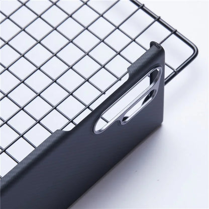 For Samsung Galaxy S22 Ultra 5G Aramid Fiber Case with Metal Lens Frame, 600D Fine Texture Slim Phone Cover, Black