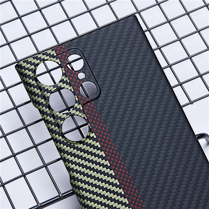 For Samsung Galaxy S22 Ultra 5G Cell Phone Case Aramid Fiber 1500D Texture 3-Color Phone Cover
