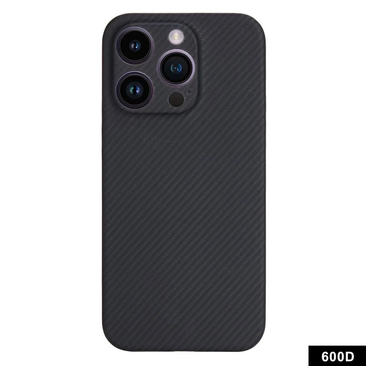 For iPhone 13 Pro Max Case 600D Fine Texture Aramid Fiber Phone Cover (Precise Lens Hole)