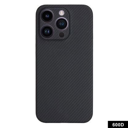 For iPhone 13 Pro Max Case 600D Fine Texture Aramid Fiber Phone Cover (Precise Lens Hole)