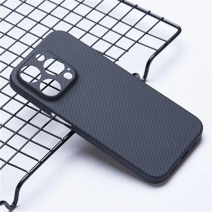 For iPhone 13 Pro Max Case 600D Fine Texture Aramid Fiber Phone Cover (Precise Lens Hole)