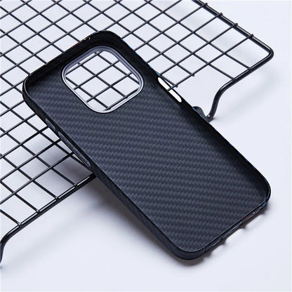 For iPhone 14 Pro Max Aramid Fiber Case Shockproof 1500D Texture Slim Phone Shell
