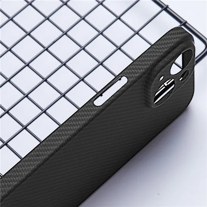 Aramid Fiber Cover for iPhone 13 Case 600D Fine Texture Shell Compatible with MagSafe (Precise Lens Hole)
