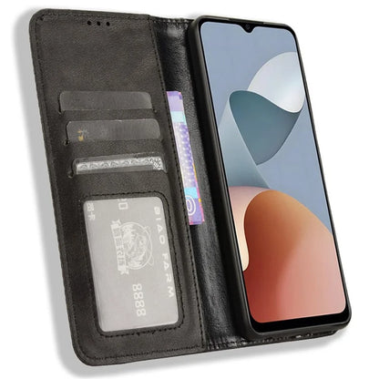 For ZTE Blade A54 Cell Phone Case PU Leather Wallet Magnetic Closing Support Stand Drop-proof Cover