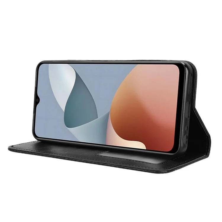 For ZTE Blade A54 Cell Phone Case PU Leather Wallet Magnetic Closing Support Stand Drop-proof Cover