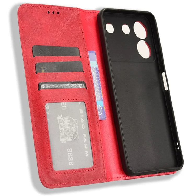 For ZTE Blade A54 Cell Phone Case PU Leather Wallet Magnetic Closing Support Stand Drop-proof Cover