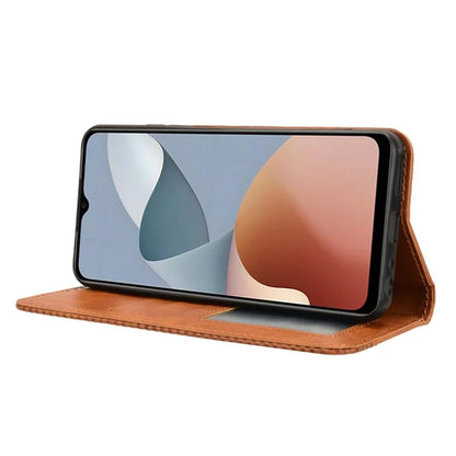 For ZTE Blade A54 Cell Phone Case PU Leather Wallet Magnetic Closing Support Stand Drop-proof Cover