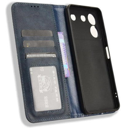 For ZTE Blade A54 Cell Phone Case PU Leather Wallet Magnetic Closing Support Stand Drop-proof Cover