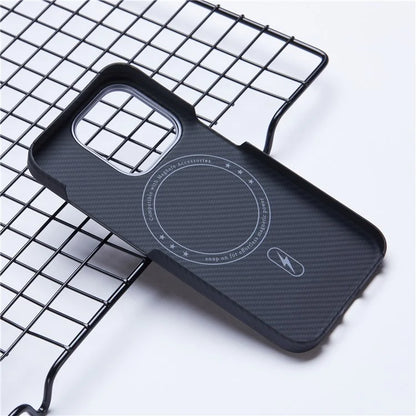 For iPhone 14 Pro Case Compatible with MagSafe 600D Fine Texture Aramid Fiber Phone Case