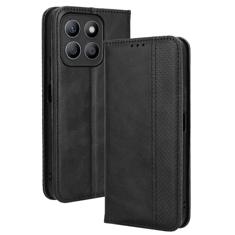 For Honor X8b 4G Cell Phone Case Retro Texture Imprinted Wallet PU Leather Stand Cover
