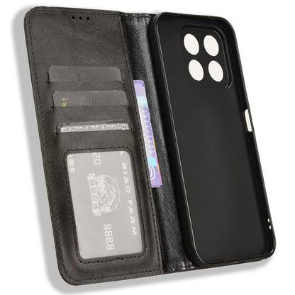 For Honor X8b 4G Cell Phone Case Retro Texture Imprinted Wallet PU Leather Stand Cover