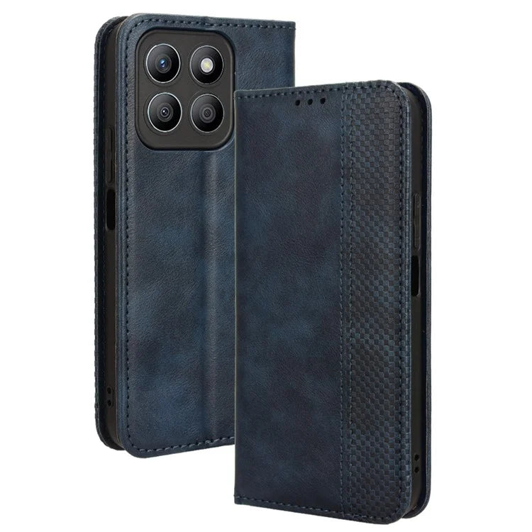 For Honor X8b 4G Cell Phone Case Retro Texture Imprinted Wallet PU Leather Stand Cover