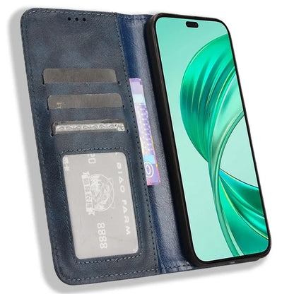 For Honor X8b 4G Cell Phone Case Retro Texture Imprinted Wallet PU Leather Stand Cover