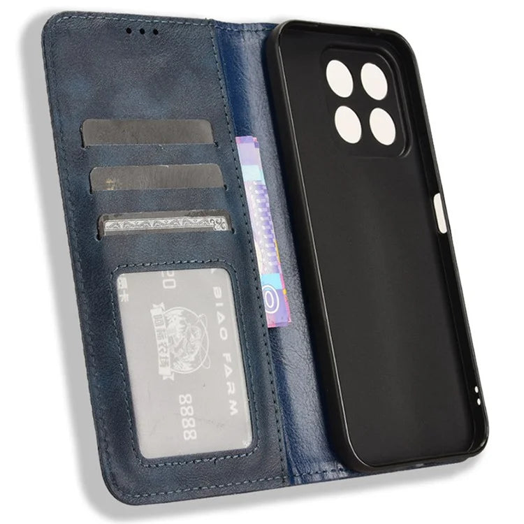 For Honor X8b 4G Cell Phone Case Retro Texture Imprinted Wallet PU Leather Stand Cover