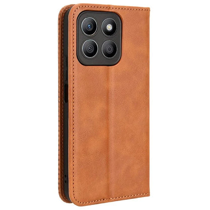 For Honor X8b 4G Cell Phone Case Retro Texture Imprinted Wallet PU Leather Stand Cover