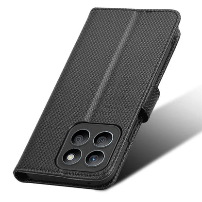 For Honor X8b 4G Cell Phone Case Wallet Leather Cover Diamond Texture Shockproof Shell
